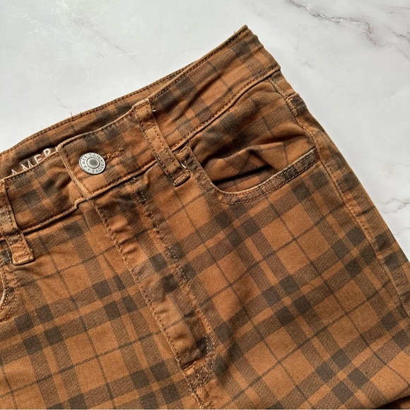 American Eagle Outfitters Orange Plaid Jeggings - Picture 6 of 11